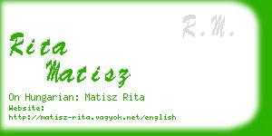 rita matisz business card